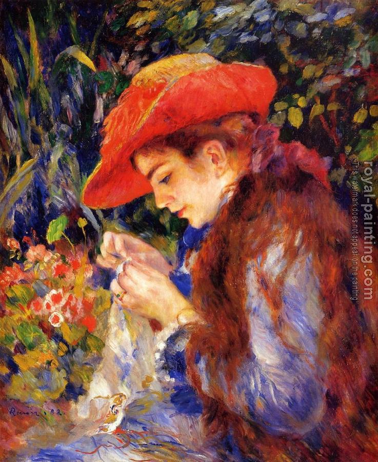 Pierre Auguste Renoir : Mademoiselle Marie-Therese Durand-Ruel Sewing